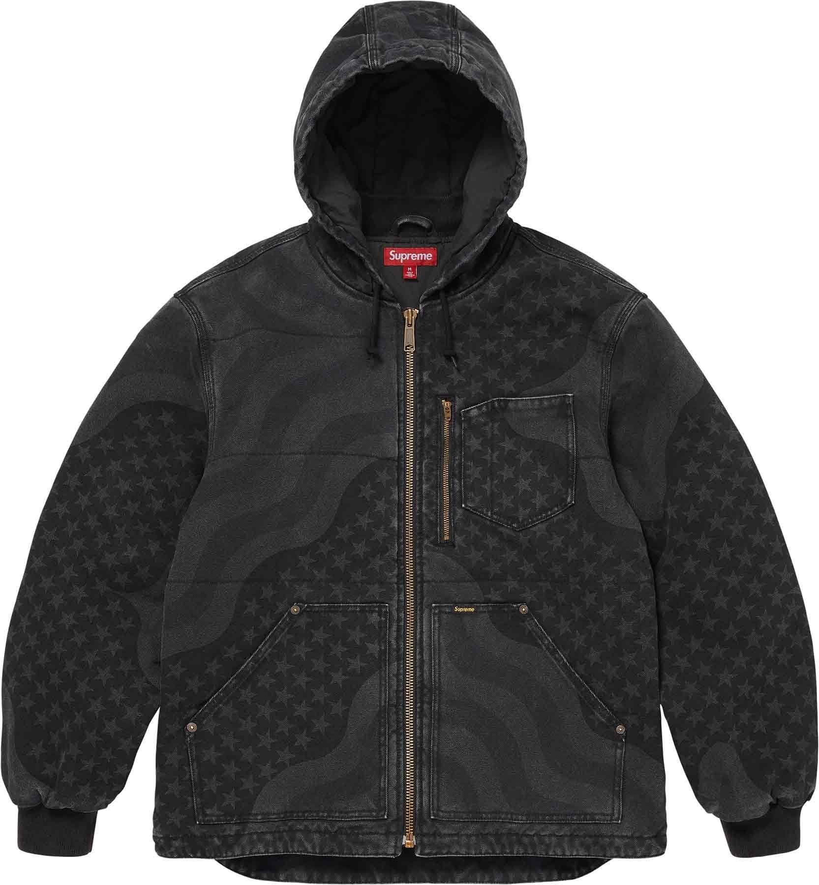 Flag Quilted Hooded Work Jacket